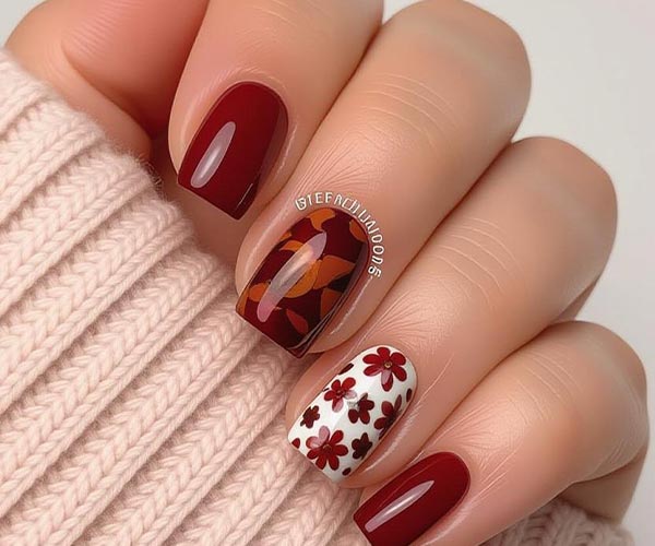 طرح‌های ساده و مینیمال برای ناخن پاییزی